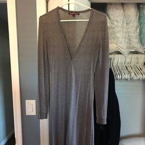 Grey duster coat; light weight; cotton